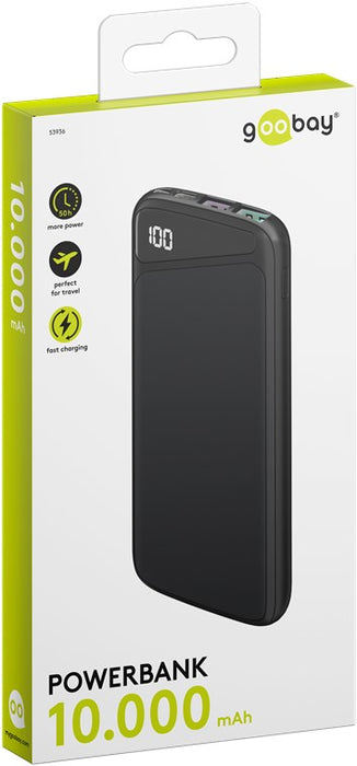 Powerbank 10Ah goobay 2-fach QC3.0 LCD