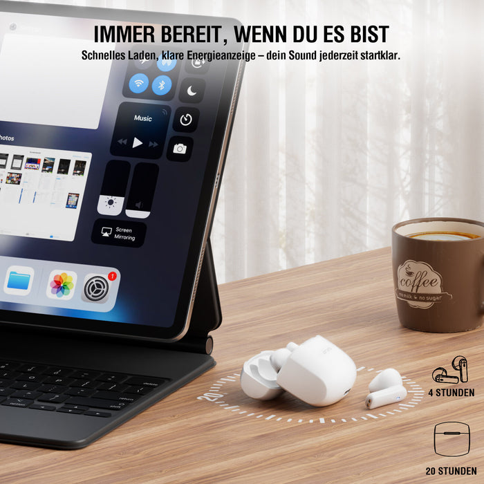 Ohrhörer BT 5.4 SkyBuds Air IPX4 weiß