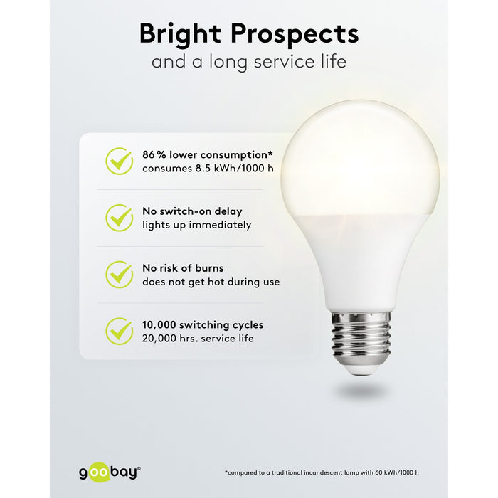 LED-E27 8,5W 806lm 3000K ww goobay 200°
