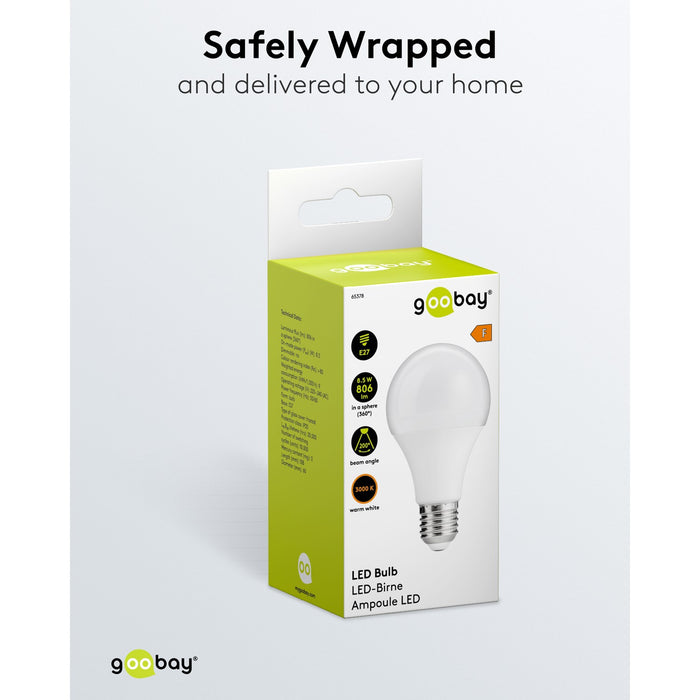 LED-E27 8,5W 806lm 3000K ww goobay 200°