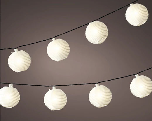 Solar LED Lampionkette weiß/bunt 10er