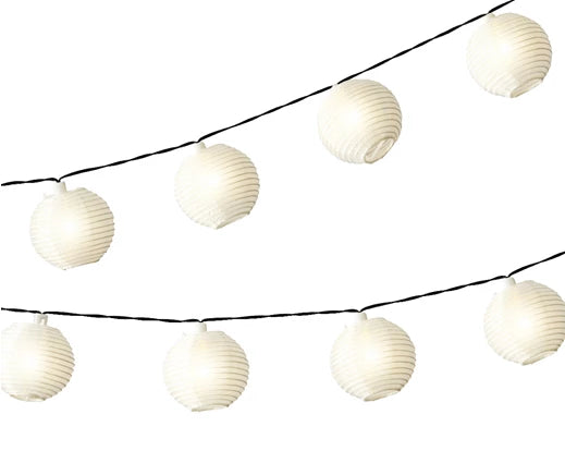 Solar LED Lampionkette weiß/bunt 10er