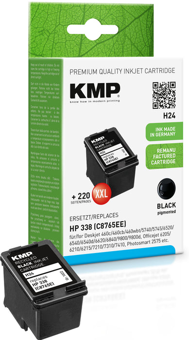 HP KMP H24 338 schwarz wiederbefüllt