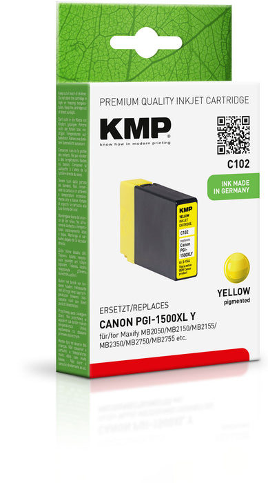 Tintenpatrone | Canon | CLI-1500 XL | Yellow | KMP