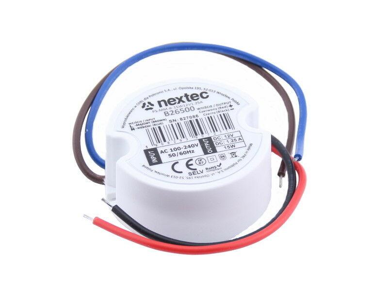 LED-Netzteil 15W 12V IP67 rund