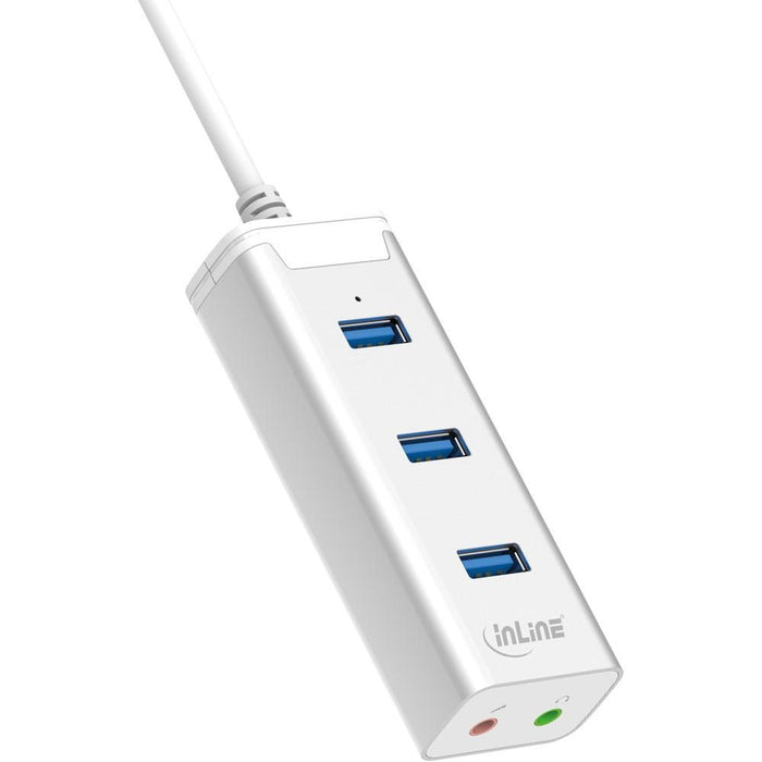 Soundkarte USB3.0 mit HUB InLine Alu