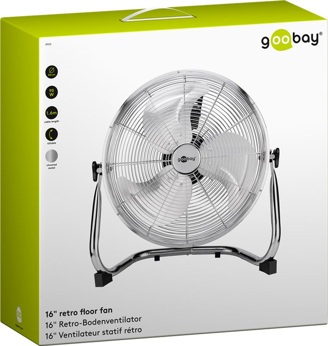 Bodenventilator 40cm 90W 3-Stufen Metall