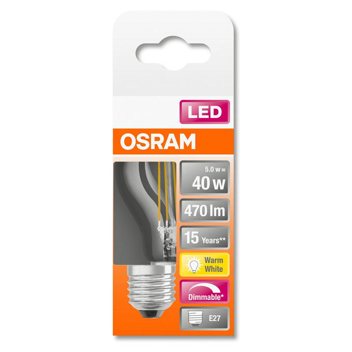 LED-E27 5W 470lm P40 DIM Filament Osram
