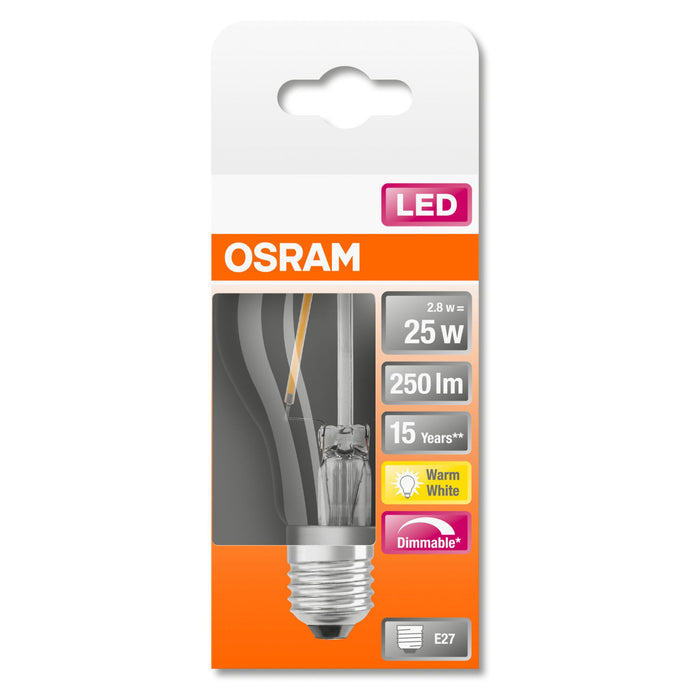 LED-E27 2,8W=25W 250lm A60 DIM 2700K