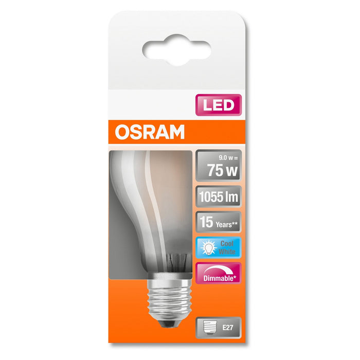 LED-E27 9W 1055lm dim A60 matt 4000K