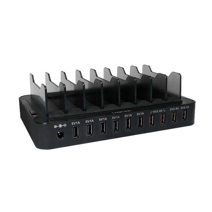 USB Ladestation, 10x USB-Ports, 66W