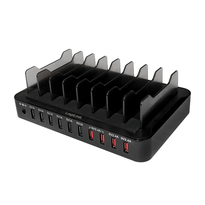 USB Ladestation, 10x USB-Ports, 66W