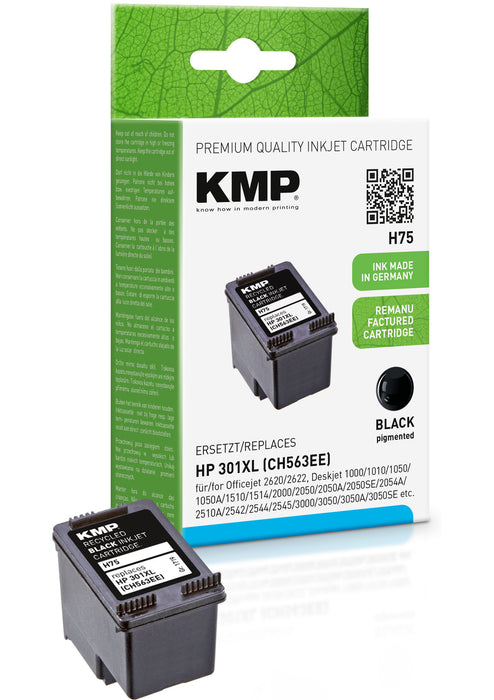 HP CH563EE 301XL sw wiederbefüllt KMP