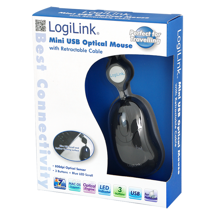 Maus mini USB mit ausziehbarem Kabel
