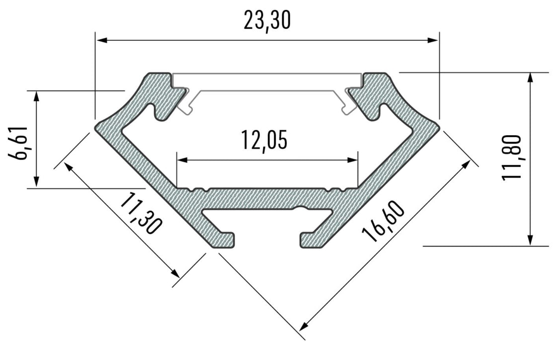 Alu-Eckprofil 1m silber eloxiert, NZA