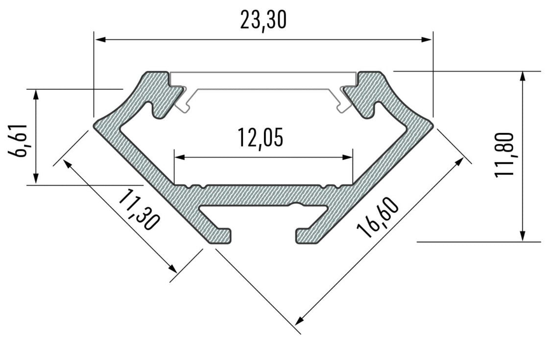 Alu-Profil 2m silber eloxiert, NZA Eckig !Nur Abholung!